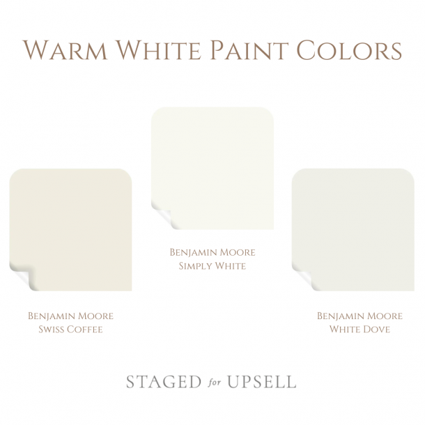 Choosing the perfect white paint color for your space. Staged for Upsell